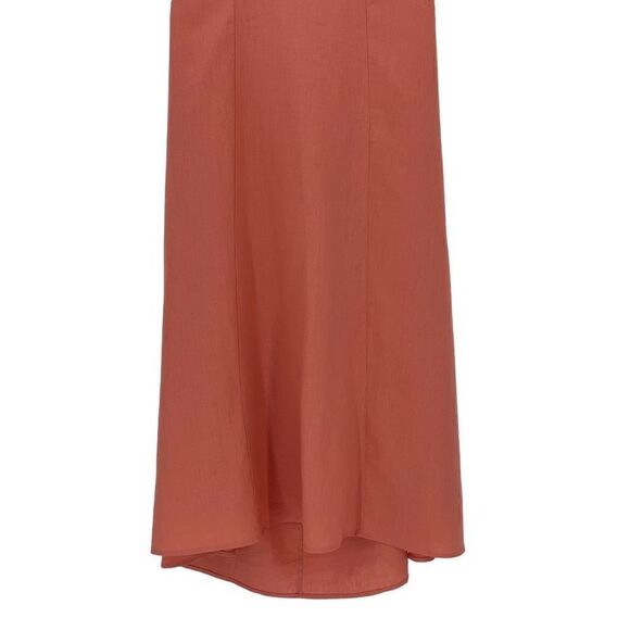 Halogen Linen Blend Button Back Cutout Midi Dress Coral Dusty Women Medium NWT - Picture 3 of 7